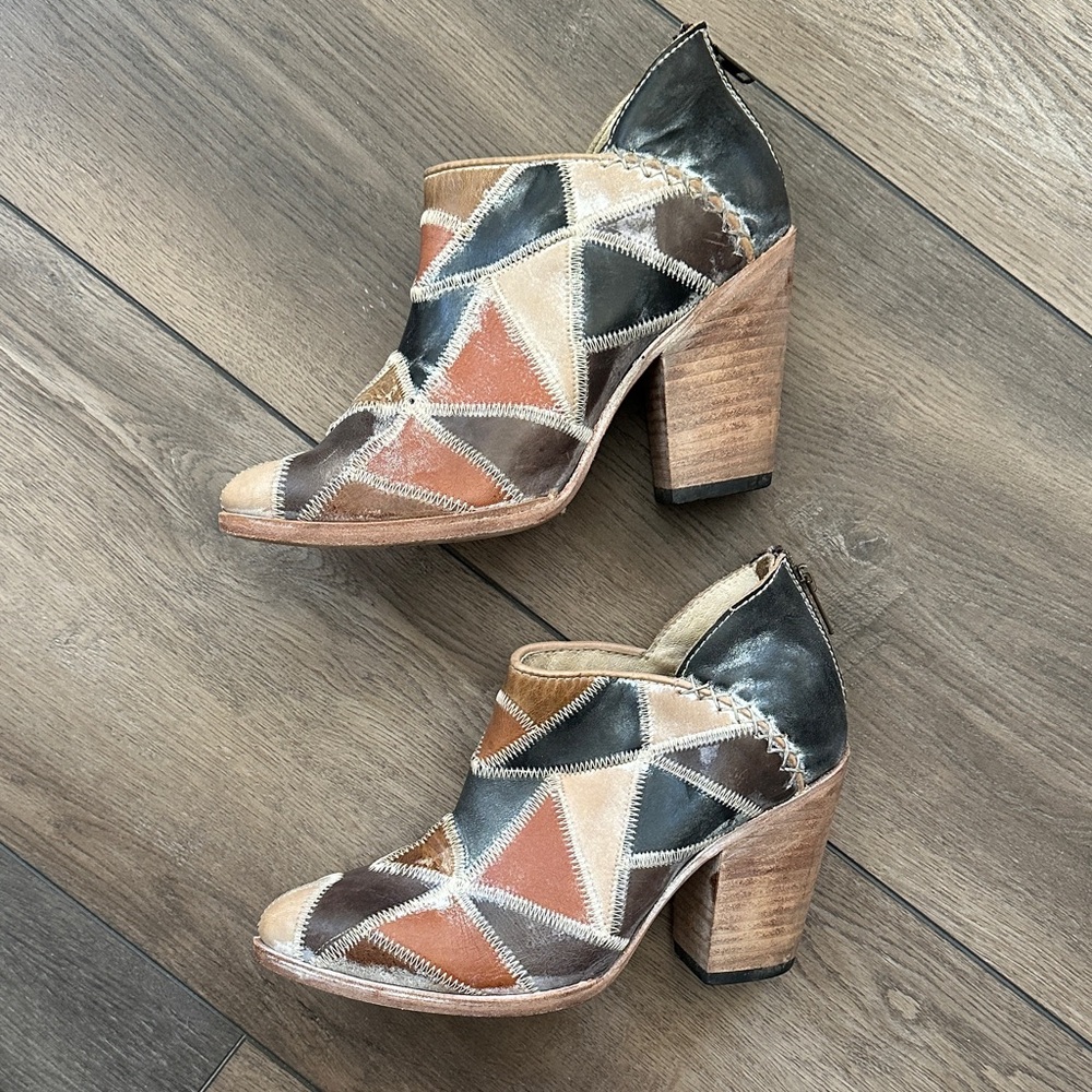 Freebird Multicolor Patchwork Leather Heels - image 4